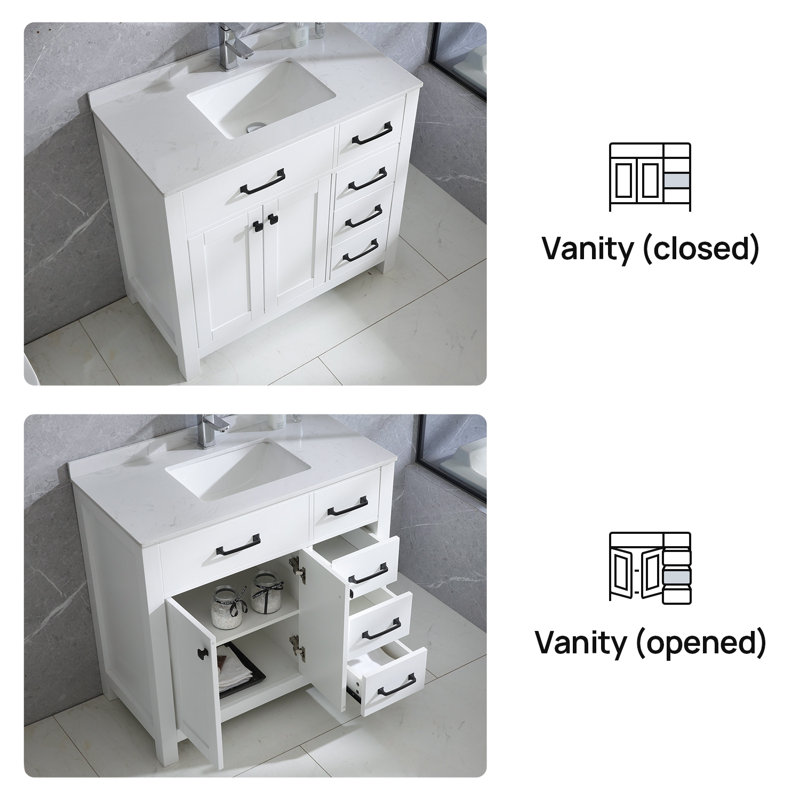 Latitude Run® 35.8'' Freestanding Single Bathroom Vanity with